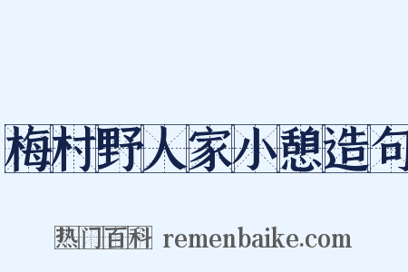 梅村野人家小憩造句是什么意思的图片